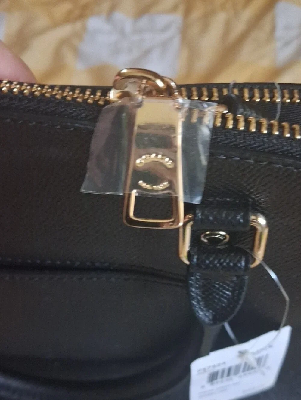 Coach Black Leather Dome Satchel with Gold Hardware and Top Handles